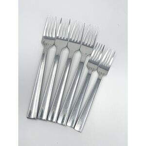 CAMBRIDGE SILVER Destiny Satin Set Of 4 Dinner Forks 8 1/8” And 2 Salad 7 1/8”